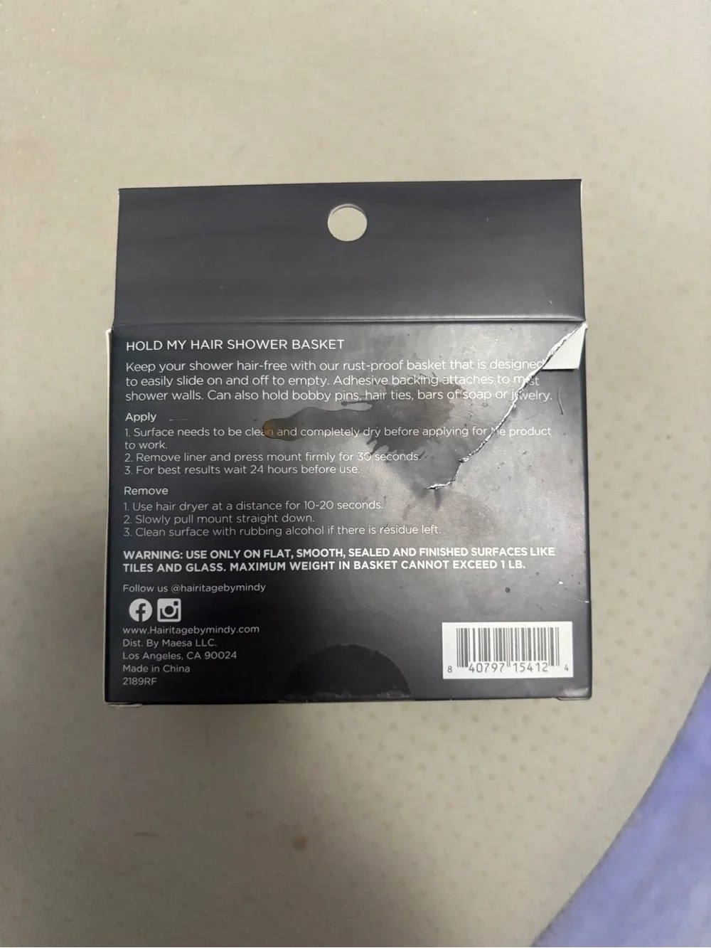 Hairitage In-Shower Hair Catcher (One Size) — NWT